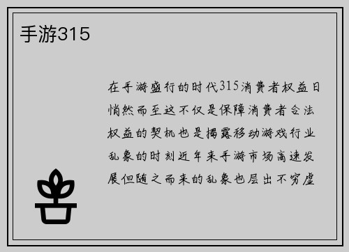 手游315